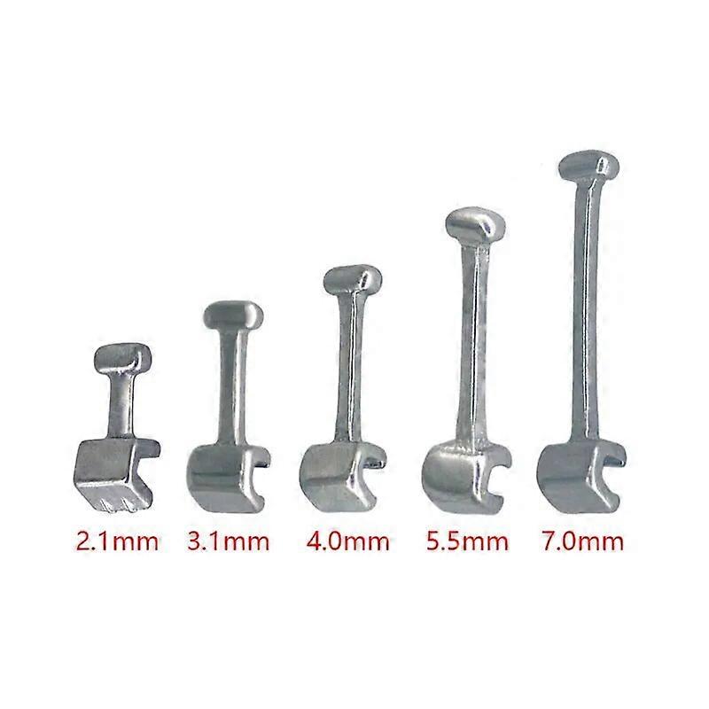 50Pcs歯科矯正材料7 / 5.5 / 4 / 3.1 / 2.1mm Tタイプ圧着フック歯科用アーチワイヤーアクセサリーの牽引