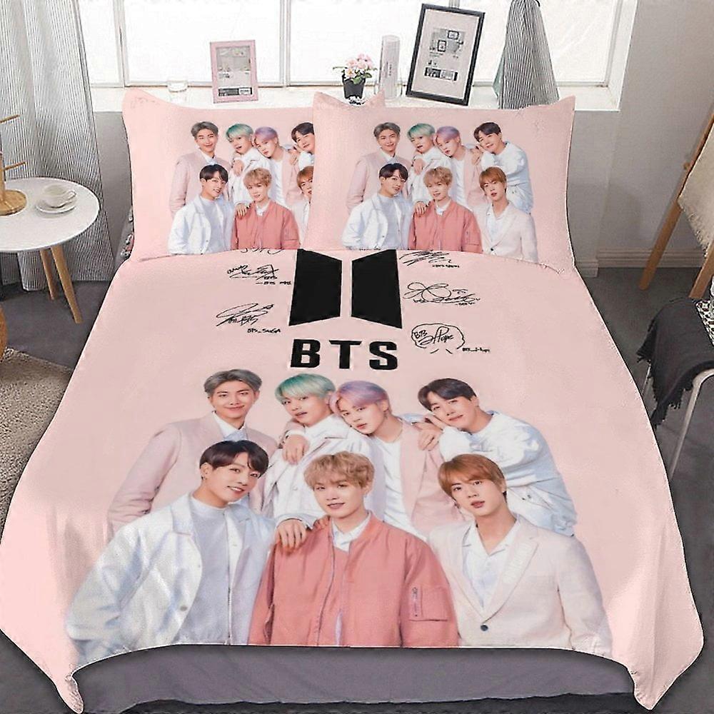 bedding set CA612 Kpop BTS Duvet Cover Set 3-Piece Bedding Set Soft Warm And Comfortable Soft Bed Set with 1 Duvet Cover And 2 Pillowcases for Bedroom
