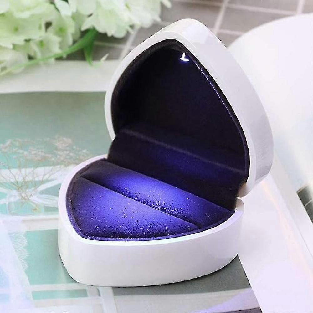 Schmuck Geschenkbox leere Ringbox, Samt-Ringbox herzförmige Ringbox mit LED-Licht