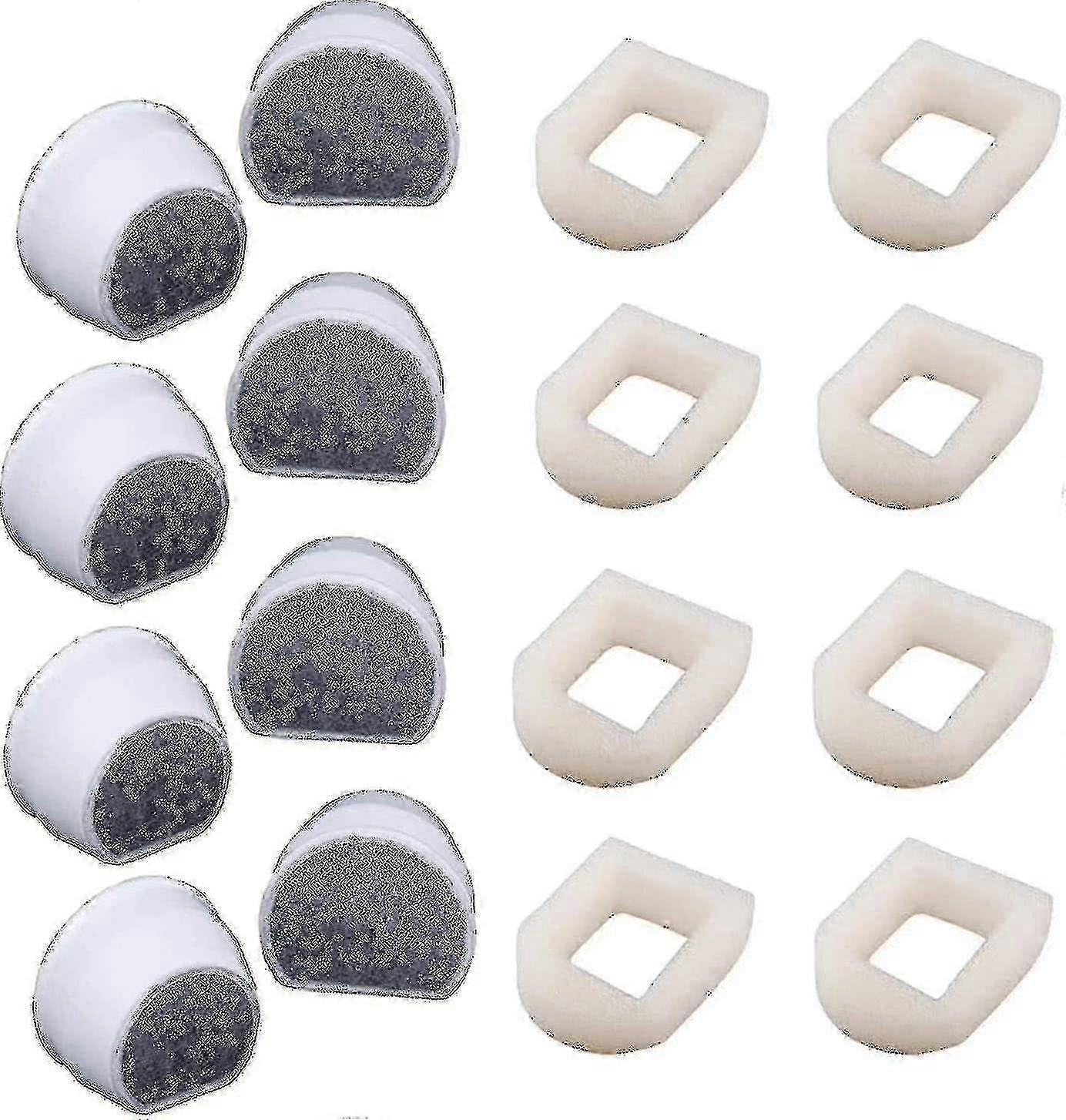 16 Pack Foam Prefilters And Carbon Filter Compatible With Petsafe Drinkwell Fountain Inox 360 Avalon