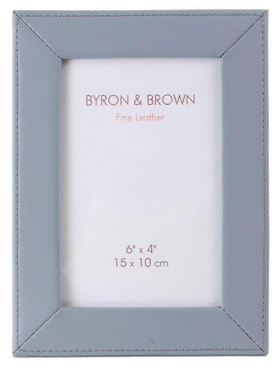 Byron and Brown Slim Classic Nappa Leather 6 x 4 Photo Frame - Powder Blue