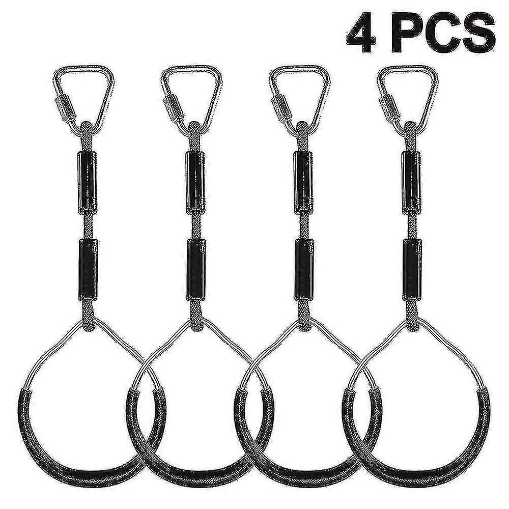 سوينغ حلقات الجمباز، 4PCS اللعب مجموعات ومعدات الملعب، أسود