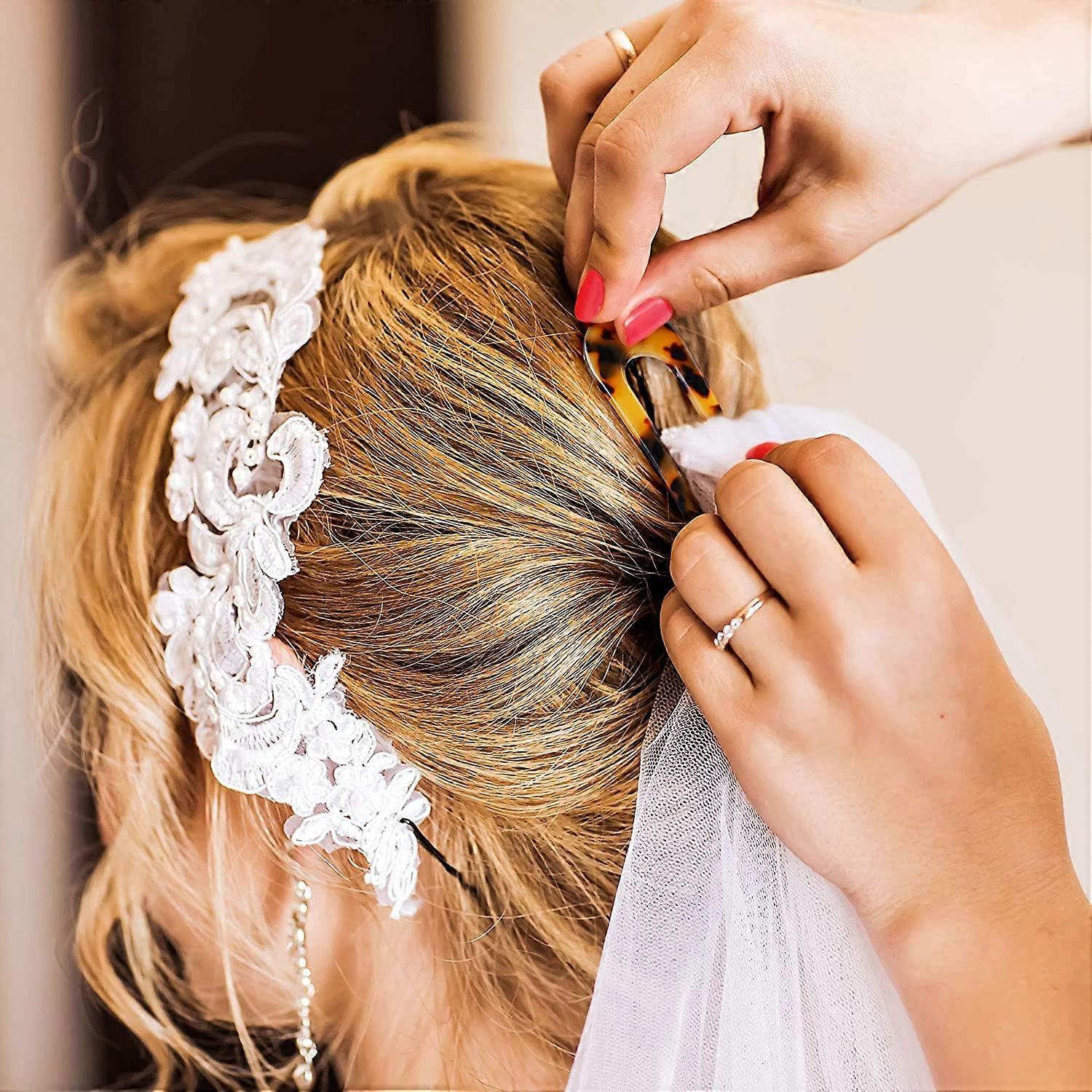 Set Di 10 Forcine E Bastoncini Per Capelli In Acetato: Stile Francese A U E Tartaruga, Accessori Eleganti Per Donna