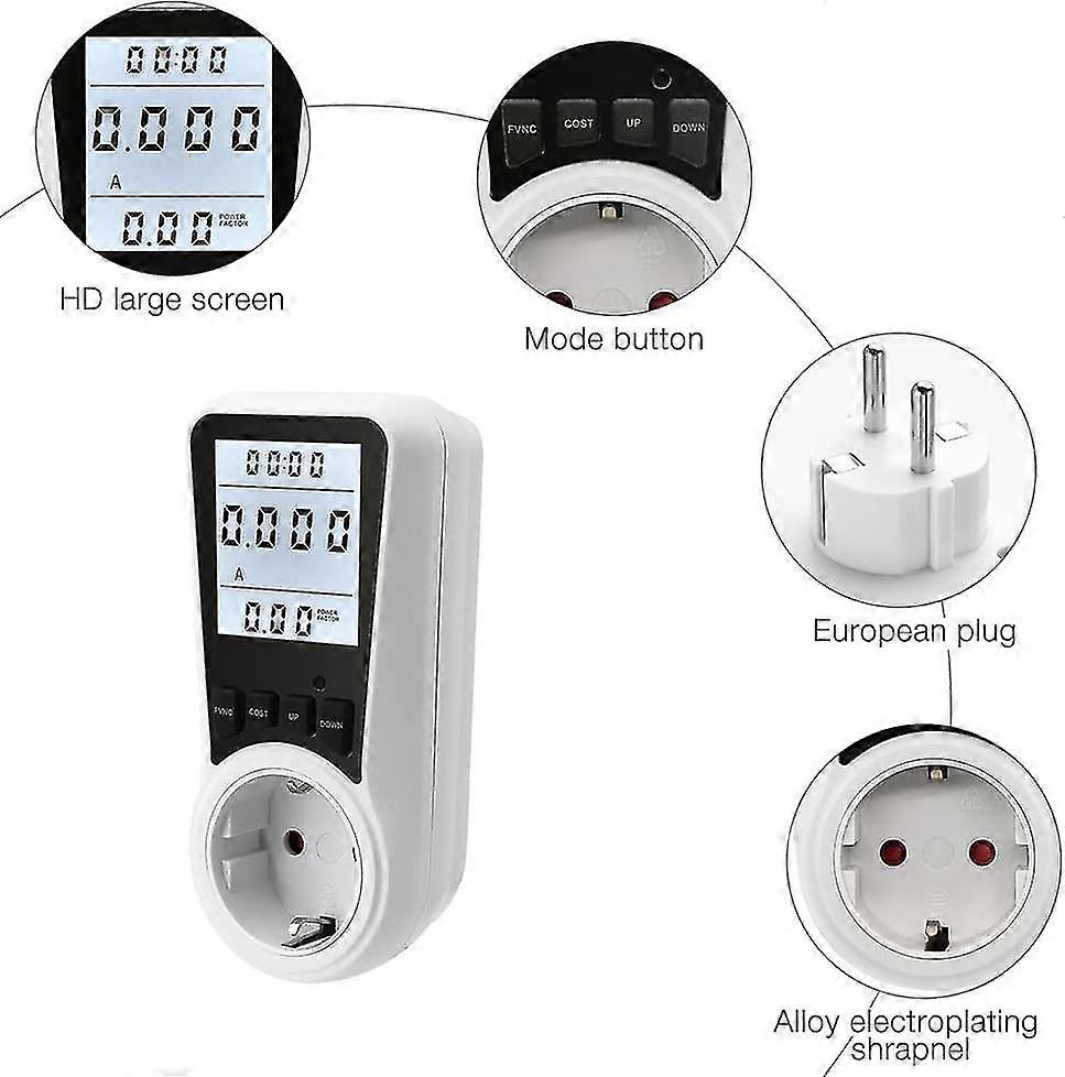 Display Digale LCD Misuratore Di Consumo Energetico Contatore Di Energia Monofase Watt Wattmetro KWh 230V AC 50Hz 60A Guida Din Elettrica - Foto 2