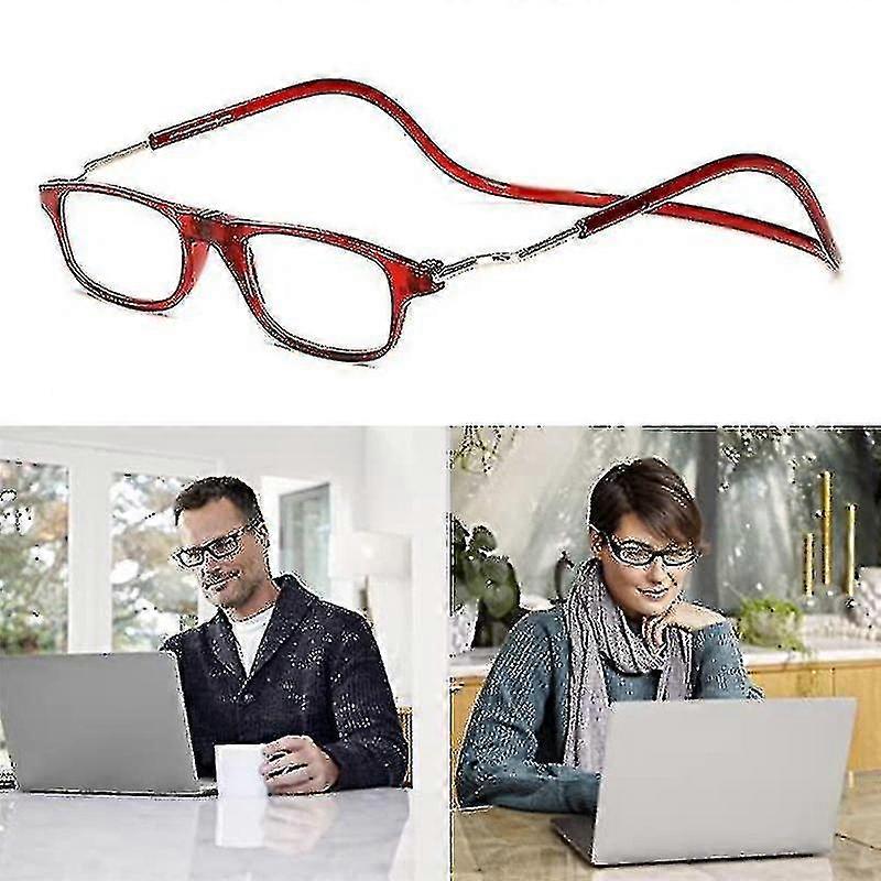 Flexible Magnetic Reading Glasses Hanging Neck Foldable Adjustable Clear Reading Glasses