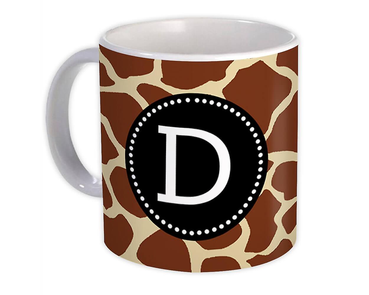 Geschenkbecher: Monogramm Buchstabe D Giraffe
