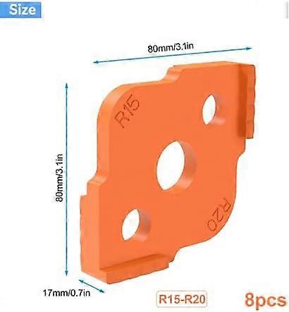 Pieces Radius Router Jigs, ABS Rounded Corner Jigs, Tabletop Woodworking Router Jig, Rounded Corners R5 R10 R15 R20 R25 R30 R35 R40 (Orange)