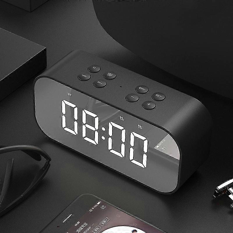 Aec Bt501 Bluetooth Speaker with LED & Alarm Clock in Black - Connect, Listen, and Wake Up in Style