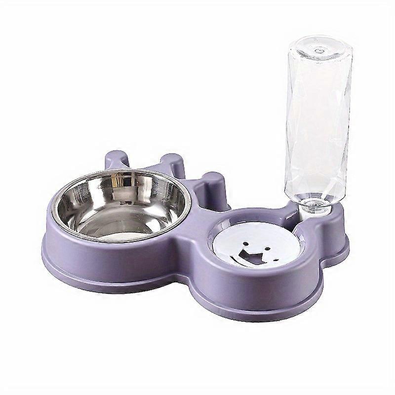 Premium Dual-Purpose Pet Feeder - Stainless Steel Bowls with Automatic Water Dispenser, Anti-Tip Stand for Dogs & Cats - Effortless Hydration and Feed