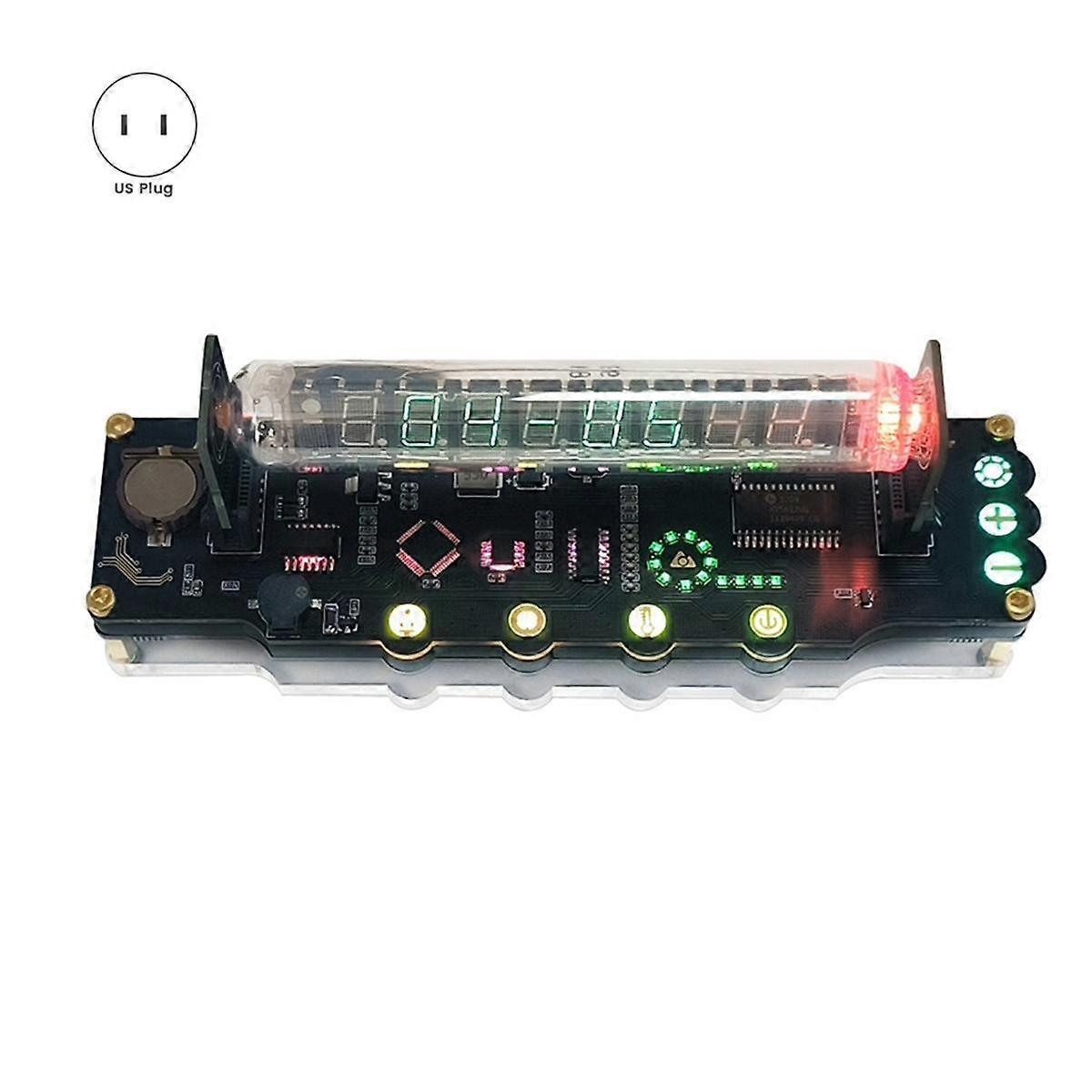 RGB Luminous Tube Clock DIY LED Fluorescent Tube Clock Art and Technology Table Decoration -Nixie T