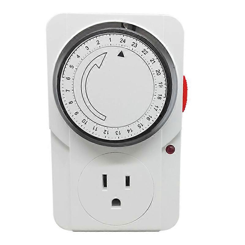 Timer Outlet 24 Hour Cycle Timing Mechanical Plug In Outlet Timer Flame Retardant  Timing Power Socket  15A