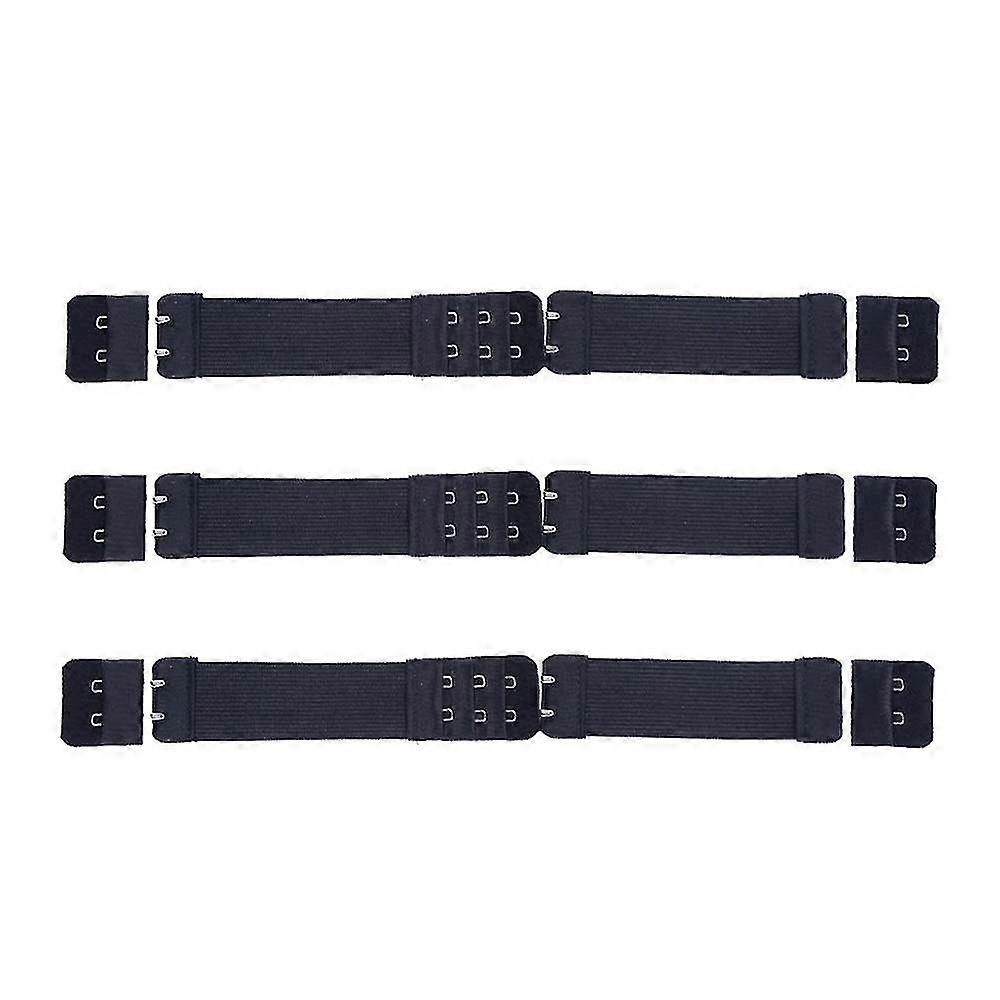 3 Sets Black Adjustable Wig Band Tightening Elastic Band Grip With Hooks For Wigs Sewing Making Diy Wig Accessories (size 3.0 Cm)