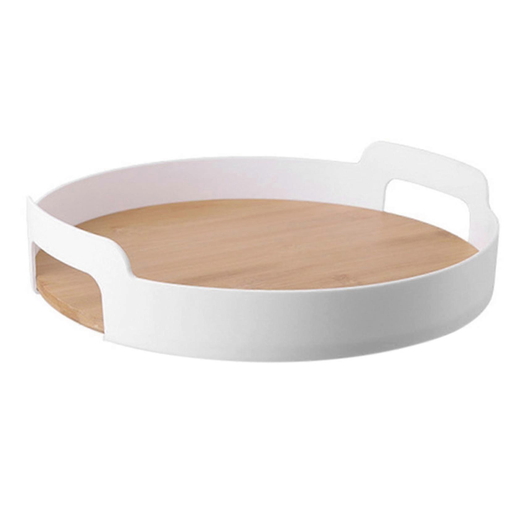 Storage Tray Multifunctional Fruit Tea Coffee Display Plate - White