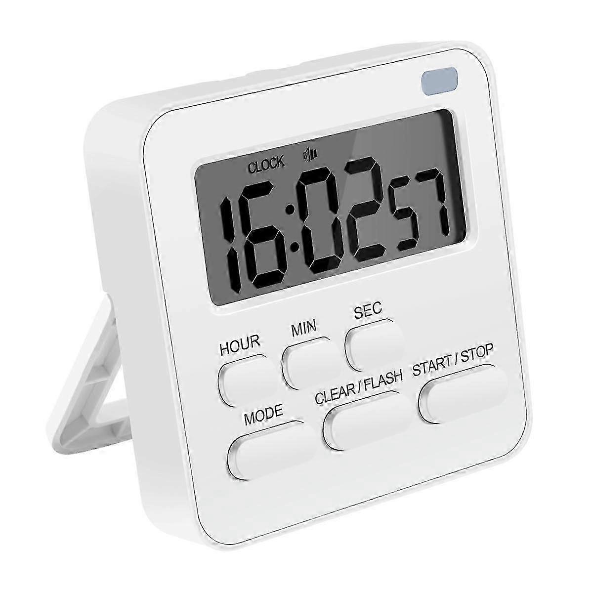 Kitchen Timer,Egg Timer with Clock,Digital Timer Stopwatch with LCD Loud Alarm for Cooking,Baking, Sports,Learning,Etc