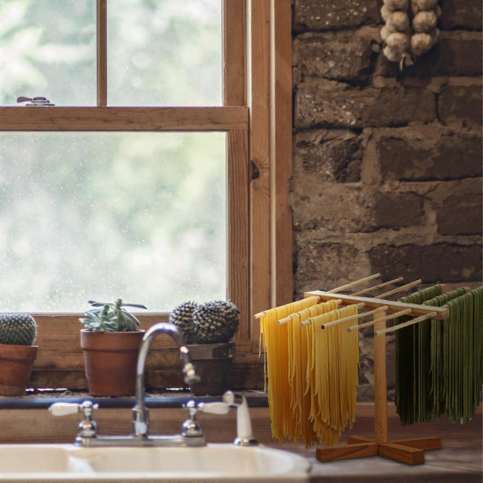 Pasta Drying Rack Natural Beech Material Detachable Noodle Drying Rack