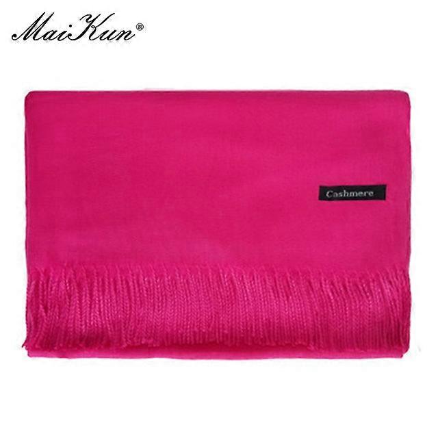 Maikun New Style Cashmere Scarf For Fall/Winter Women's Solid Color Thick Warm Dual-Use Shawl
