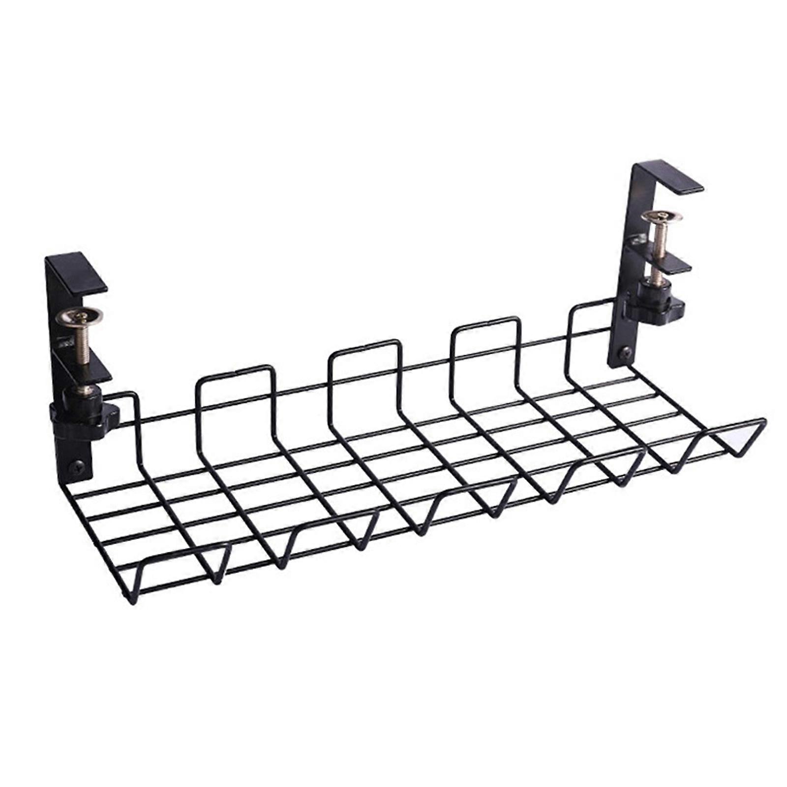 Under Desk Drawer Cable Tray Tables Holders Storage Rack No Punching Carbon Steel Multipurpose Management ShelfU