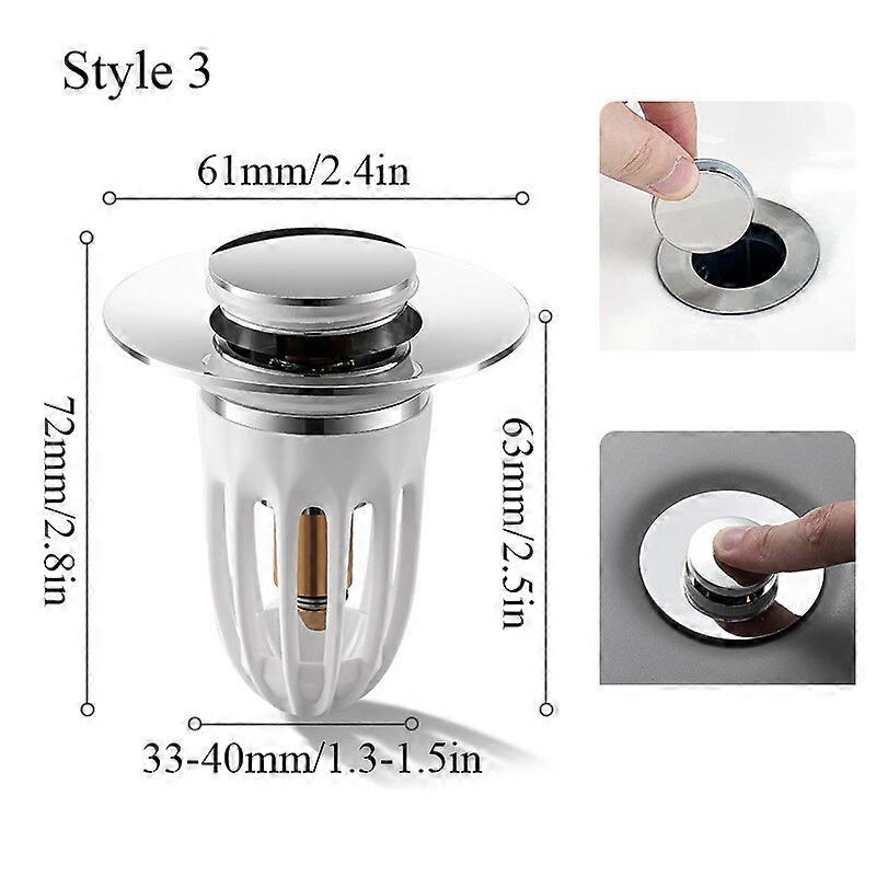 Electroplated Drain Filter Bounce Core Sink Filter for Bathroom Basin Pop-Up Sink Strainer Bathtub Stopper Sink Drain AccessoryCraft Pipe Cleaners