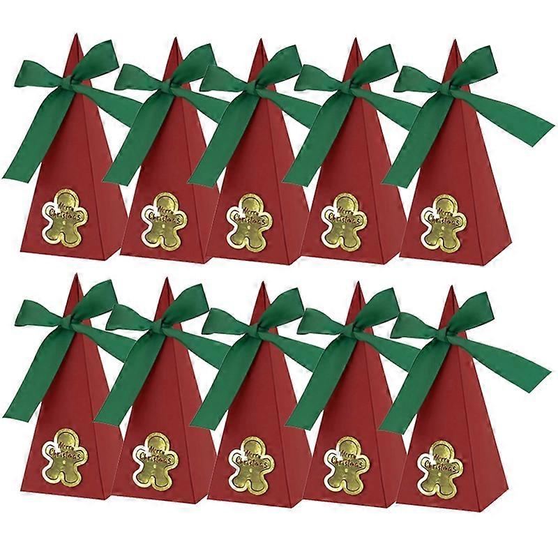 10pcs Christmas Candy Boxes Gingerbread Man