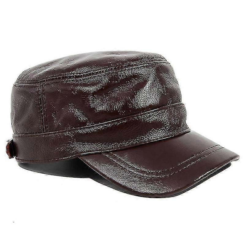 Cowhide Caps-men's Flat Cap Hunting Real Cowhide Leather Driver