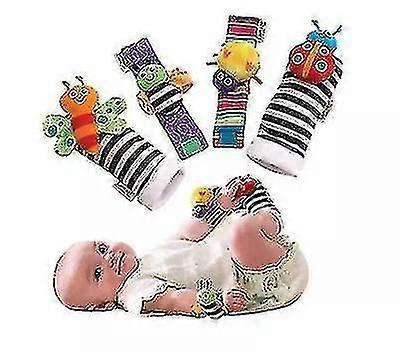 Baba csörgő zokni Csukló csörgők Lábkereső Zokni szett Harangpánt,2db Csukló 2db Zokni