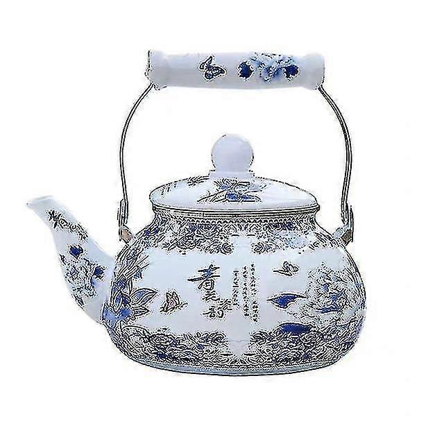Enamel Kettle Blue And White Porcelain Enameled Boil Water Kettle High Temperature Boiling Teapot
