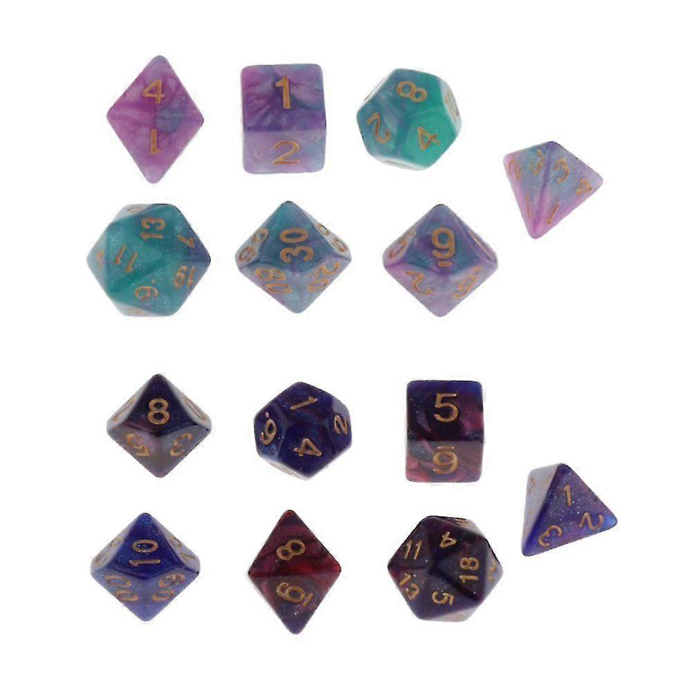 14 Plastic Polyhedral Dice D4 D6 D8 D10 D12 D20 For Dnd Rpg Games