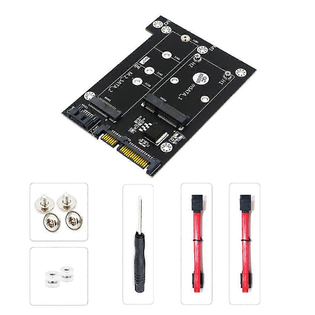 MSATA or for M.2 to Dual Sata 3.0in Adapter Board 2-in-1 NGFF or mSATA Converter Reader Card Supports SATA NGFF B for Key for PC Laptop