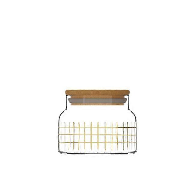 Bamboo lid high borosilicate glass storage jar