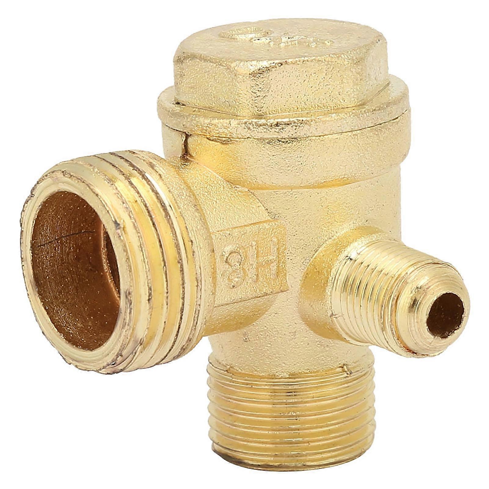 Check Valve 3-port Easy to Install Brass Male Threaded Non-Return Valve for Air Compressor QinHai