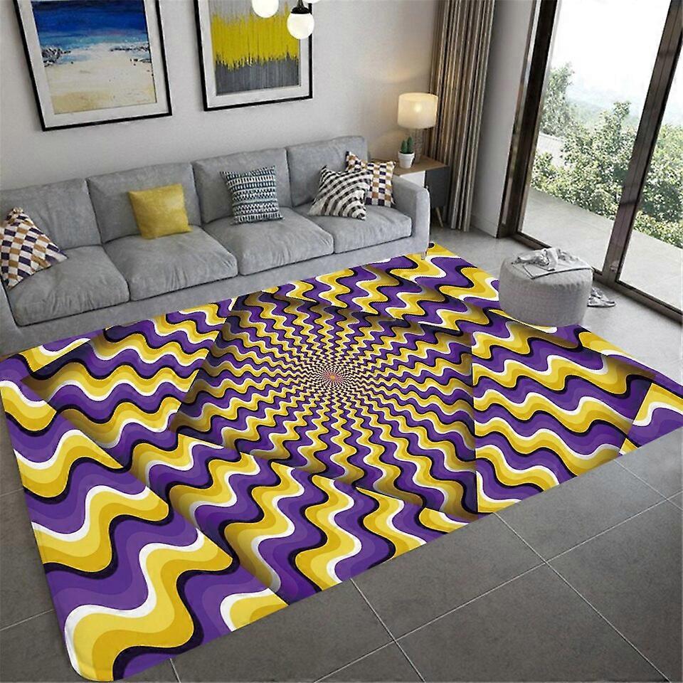 3D Vortex Illusion Teppe Inngangsdør Gulvmatte Abstrakt Geometrisk Optisk Dørmatte Sklisikker Gulvmatte Stue Dekorteppe