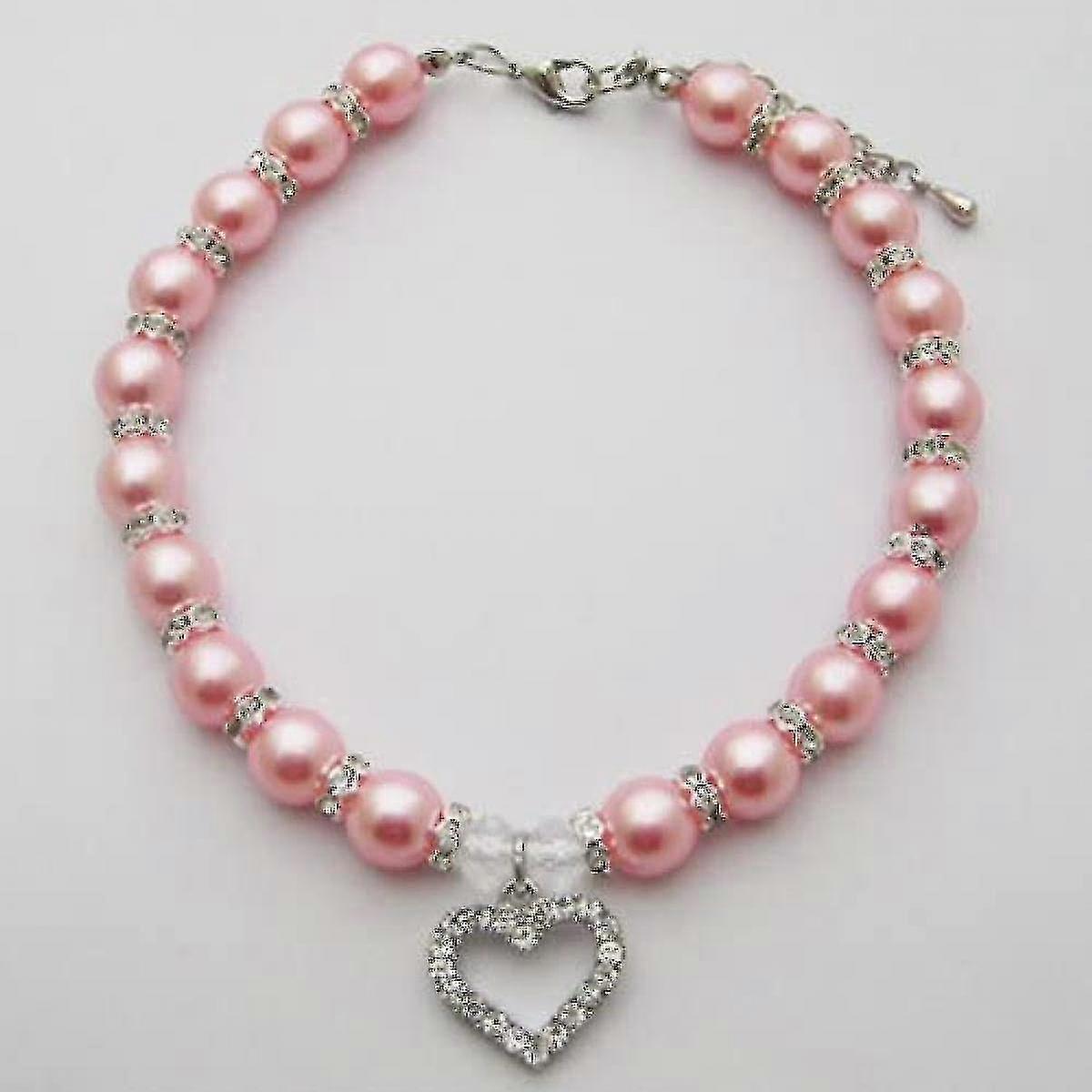 مصمم يتوهم محفورة كريستال القلب الحيوانات الأليفة القط الكلب قلادة مجوهرات مع بلينغ اللؤلؤ أحجار الراين سحر قلادة للحيوانات الأليفة القطط الكلاب الصغيرة أنثى ، ص