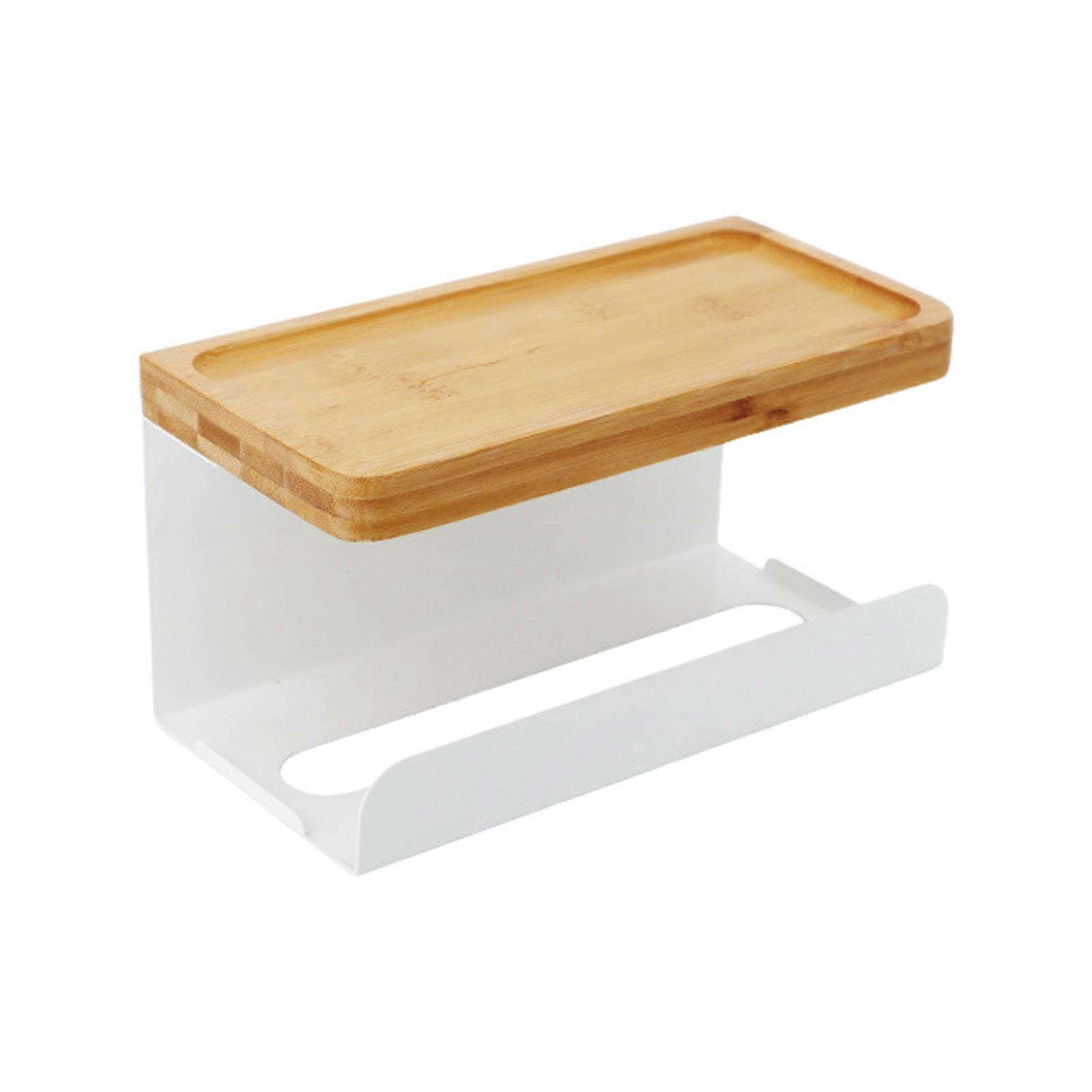 50% Off-Tissue Box Shelf Nail Free Toilet Paper Towel Rack Simple Style Non-toxic Black/White 23.2 X 11 X 12.2cm