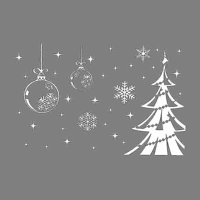 Christmas Tree Snowflake Stickers Window Decor