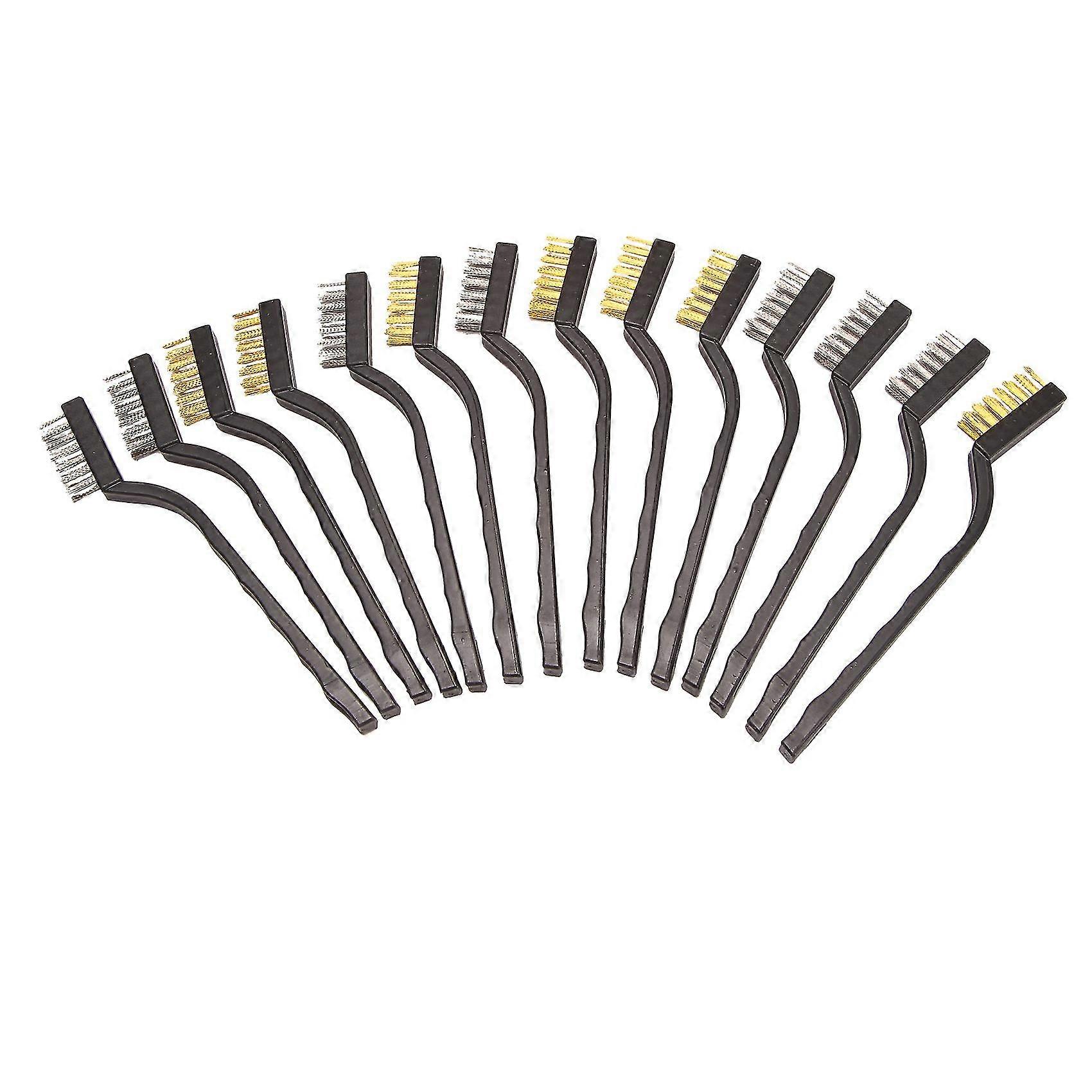 14 Pack Wire Brush Set For Cleaning Slag And R Less Steel And Curved Masonry