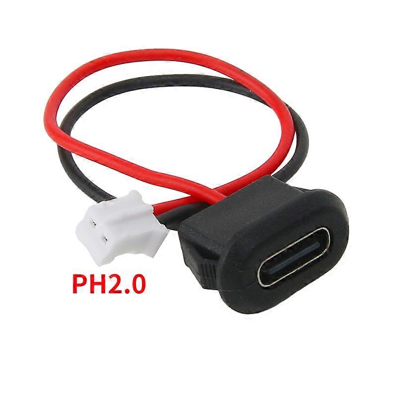 2 Pin USB-C Type Waterproof USB Connector Direct compression female base Female Socket Charging Interface With Welding Wire
