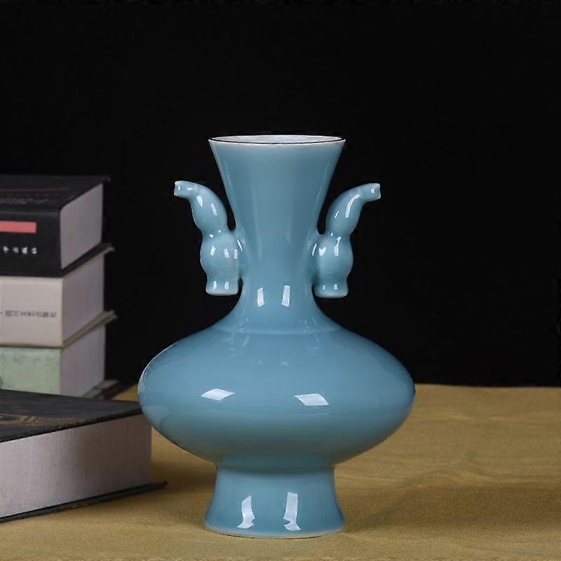 Handcrafted Monochrome Porcelain Vase for Display