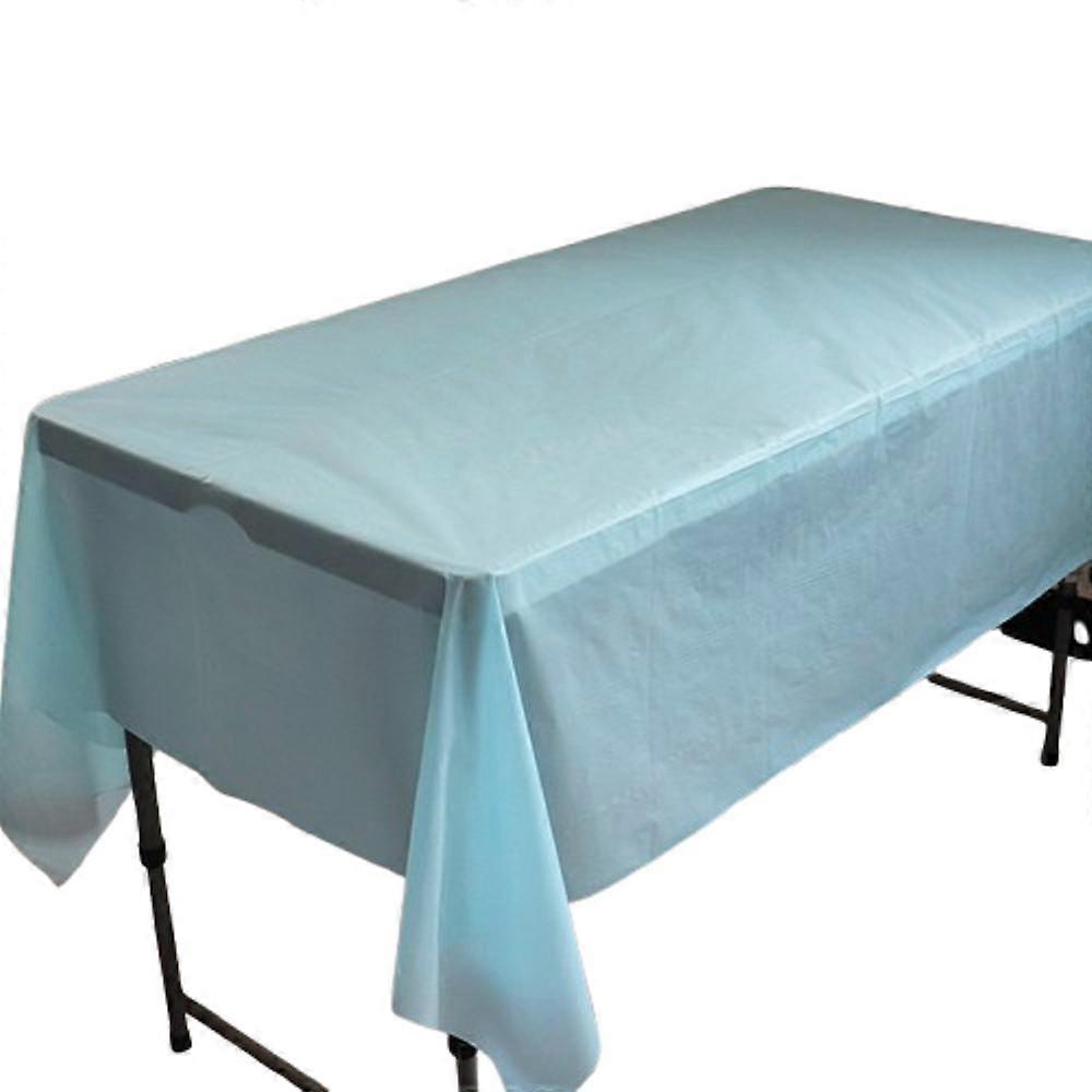 Disposable party tablecloth PE plastic cloth birthday dessert table solid color tableclothLight Blue