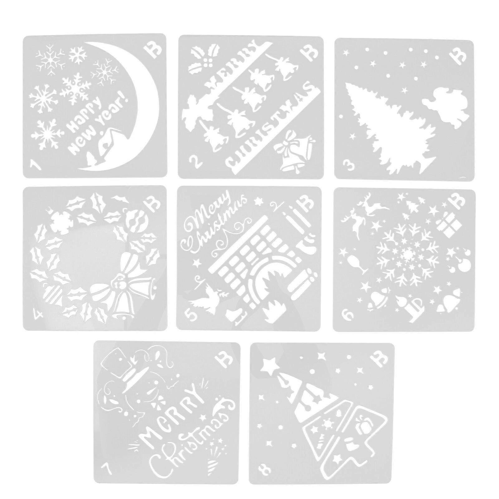 1 Set of Christmas Element Pattern Stencils Decorative Spray Stencils Graffiti Stencils