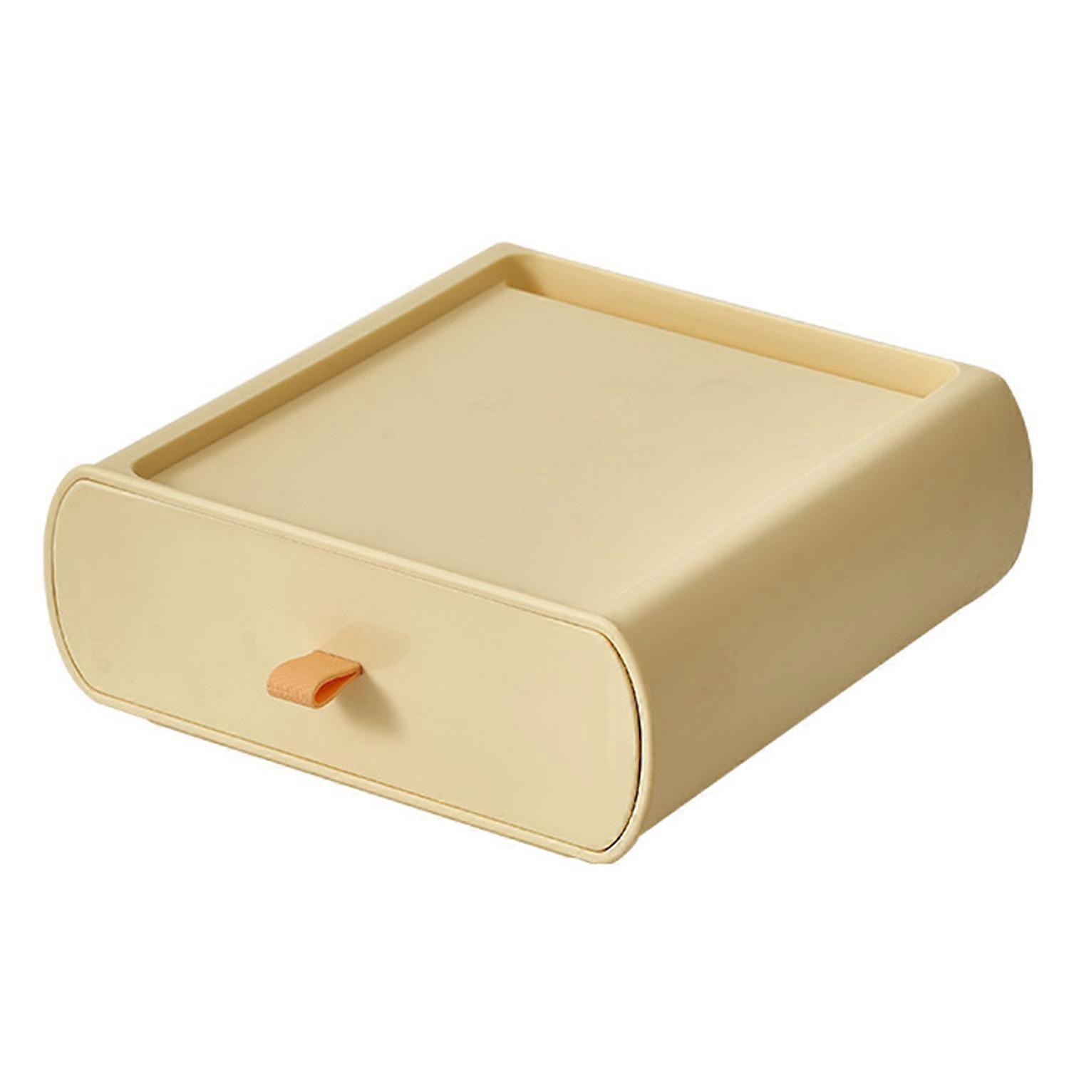 Stationery Storage Box Desktop Organizer Large Capacity Stackable Dust-Proof Handle Design Makeup