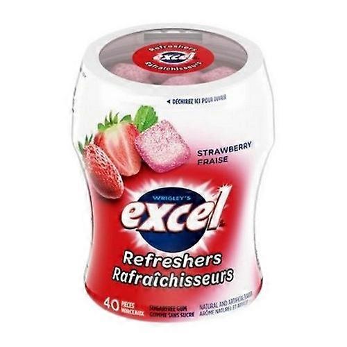 Excel Gum Refreshers Zuckerfreier Kaugummi mit Erdbeergeschmack, 40 Stück (6er Karton)