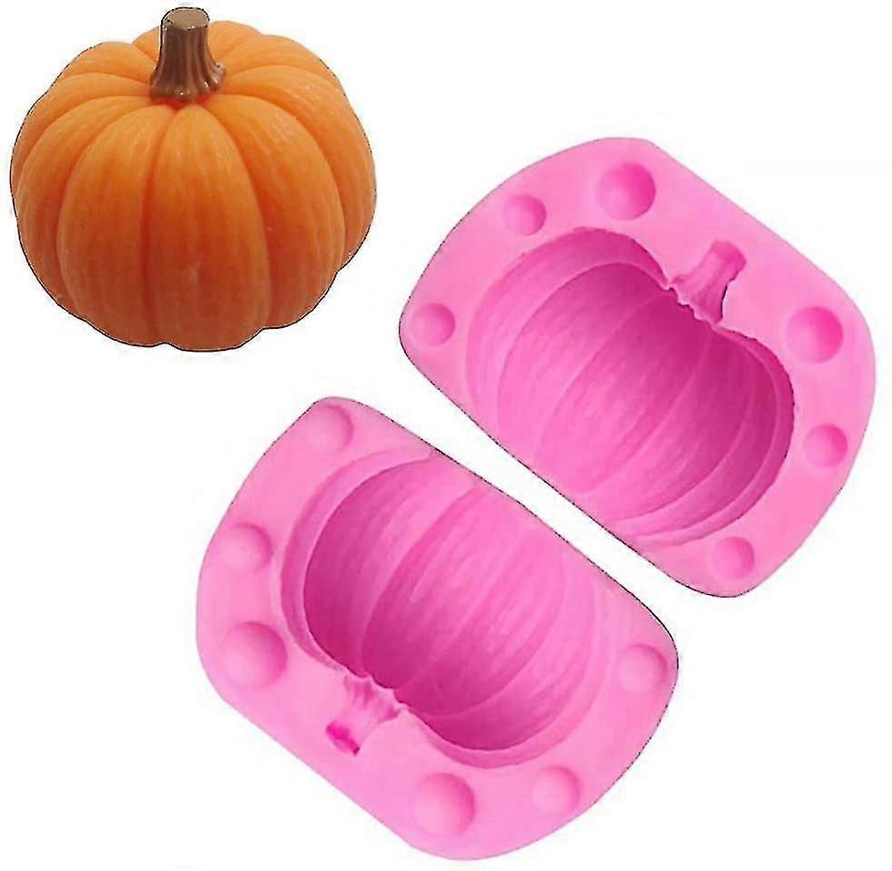 2Pairs Pumpkin Silicone Mold Tool Chocolate Candy Candle Mold Pumpkin Mold