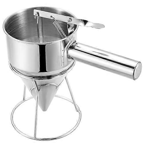Stainless Steel Pancake Batter Dispenser with Stand, 16 Oz Capacity for Precise Portion Control and Easy Baking