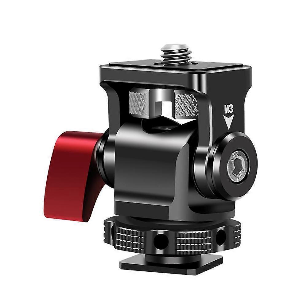 Camera Monitor Mount Cold Shoe Mount Adapter Aluminum Alloy with 1/4 Inch Screw for Mounting Camera