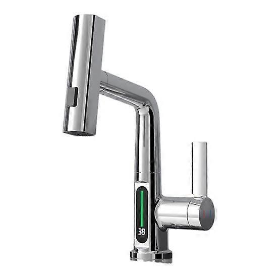 Digital Faucet Adjustable 3 Spray Modes 360-degree Swivel Spout Faucet Bathroom Basin Sink