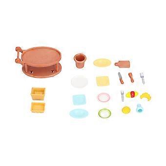Maßstab 1:12 Puppenhaus Miniatur Essen Getränke Spielzeug Mischharz vorgetäuschte Lebensmittel Puppe Küche Spielzeug für Erwachsene Teenager (Food Cart Set Teller Food Set)