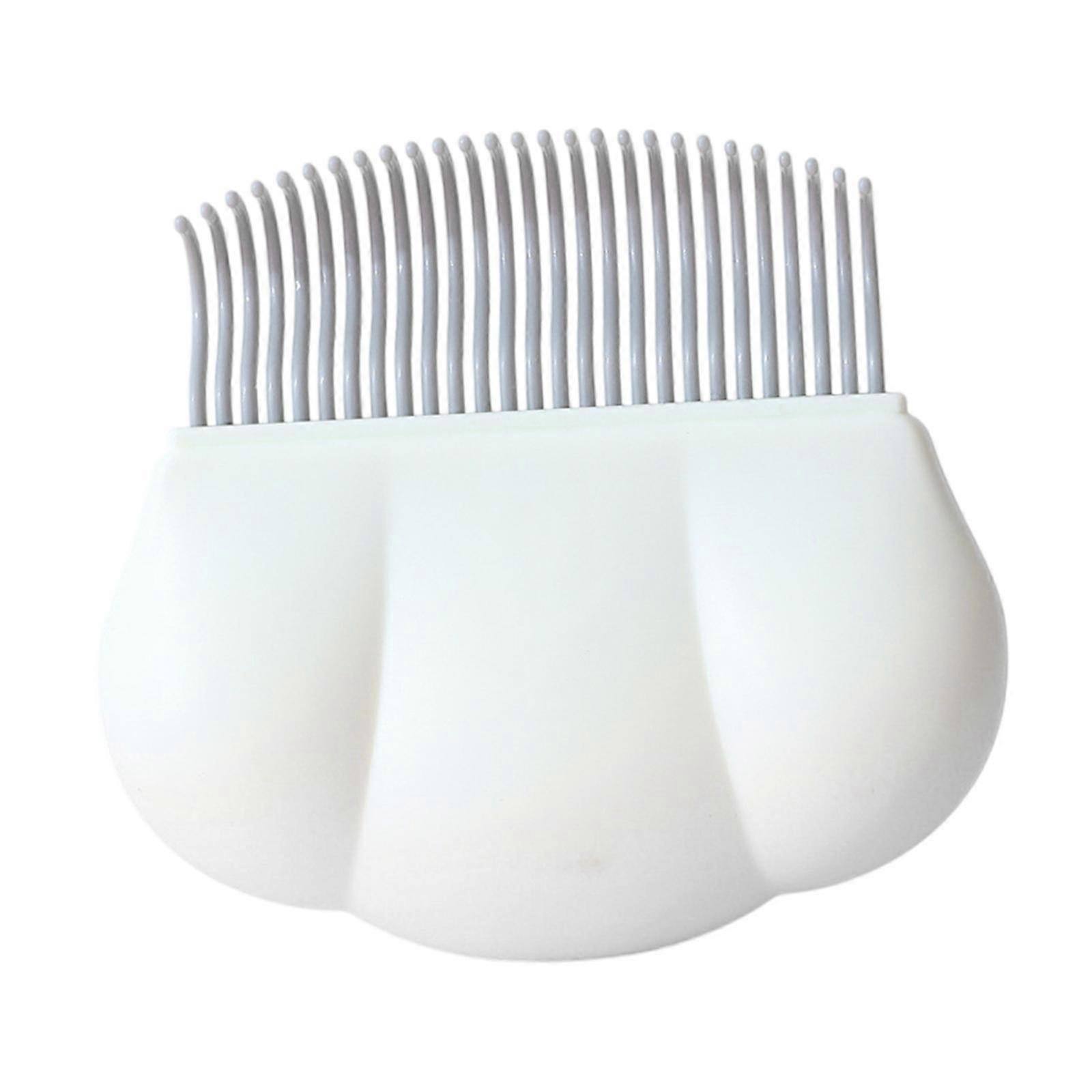 Cat Massageding Shell Comb Hrebeň pre domáce zvieratá pre matné vlasy Nástroj na rozmatovanie Uzly Kitty biela