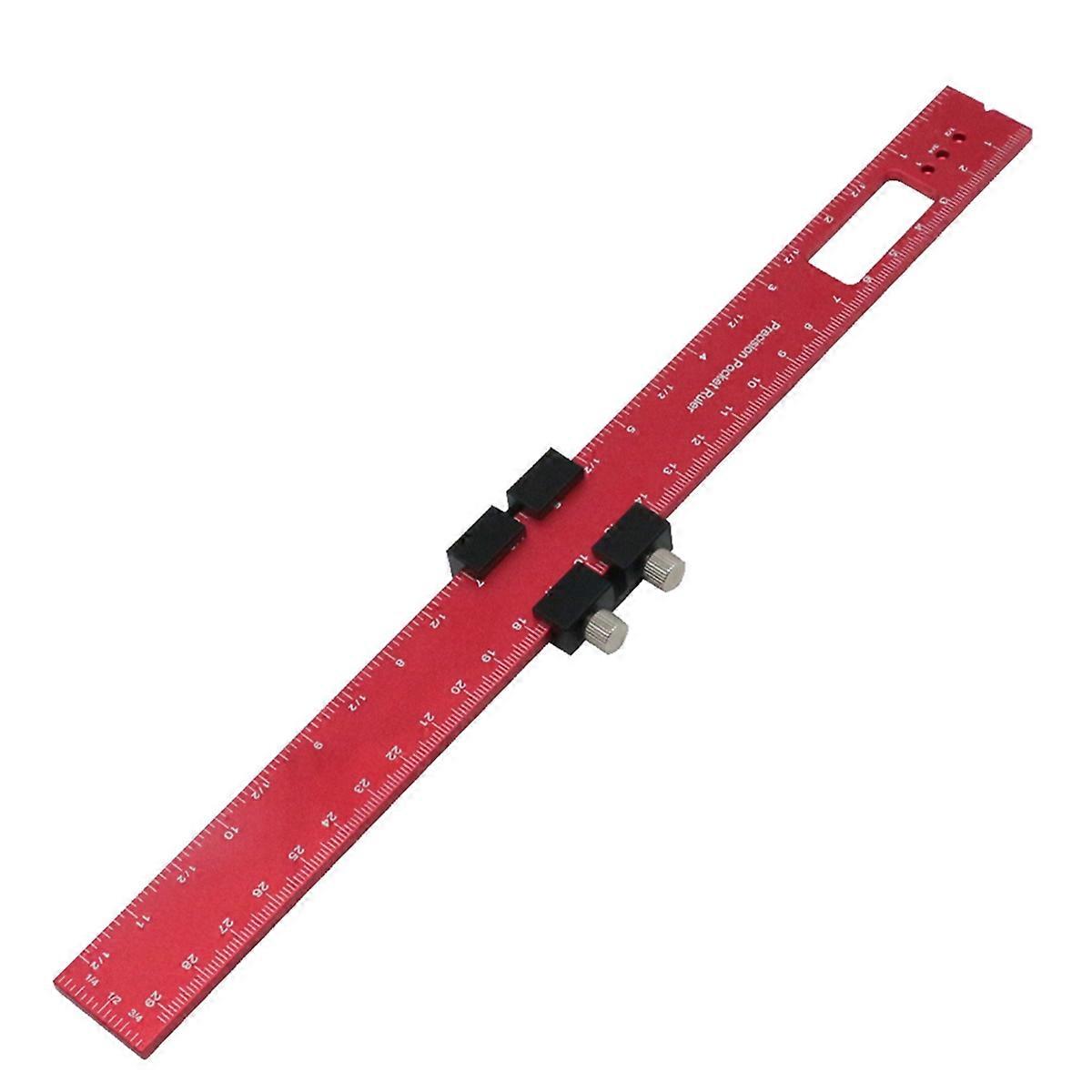 Woodworking Tools Ruler - Pocket Ruler Layout Tool Aluminum Precision Ruler with -Track Metal Slide