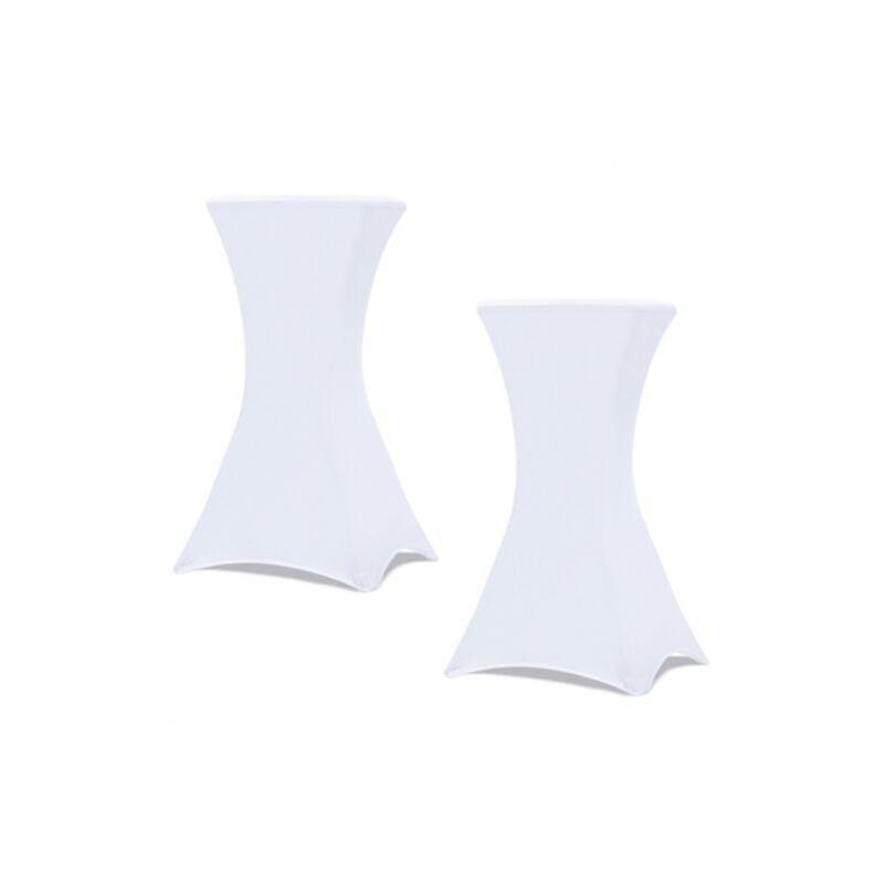 Set of 2 white covers for 110 CM folding high table