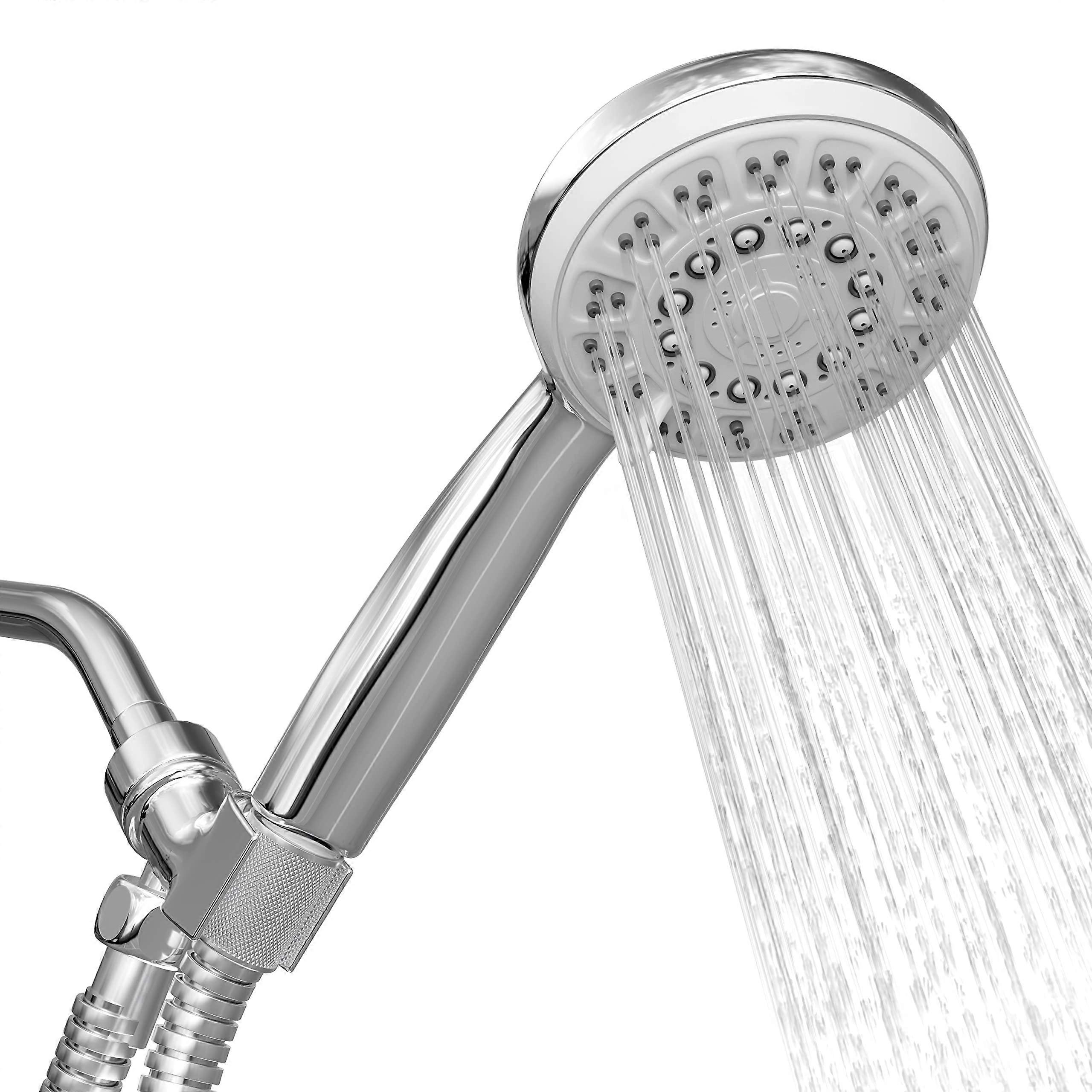Detachable High Pressure Shower Head for Low Water Pressure, Adjustable Setting, Chrome Finish, Easy Installation